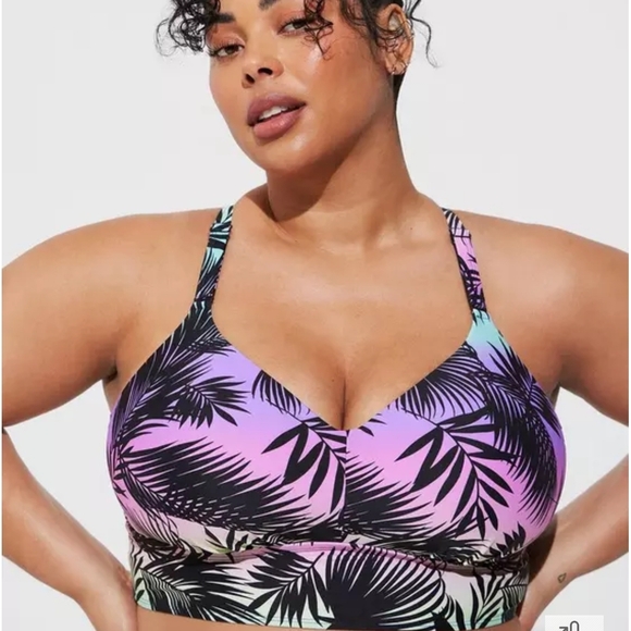 TORRID Wire-Free Bra Racerback Bikini Top Size 2/DD - Picture 5 of 7